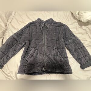 FP inspired quilted dolman jacket zip up